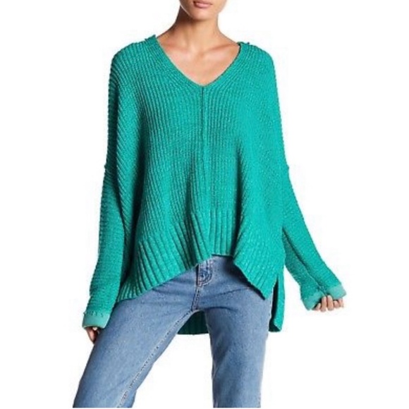 Free People Sweaters - Free People Take Over Me Teal Sweater